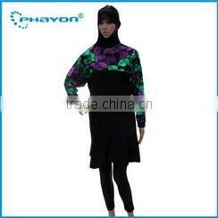 < OEM Service> Trendy Women Modest Swimwear Islamic long Sleeve Tankini Swimming Swimsuit