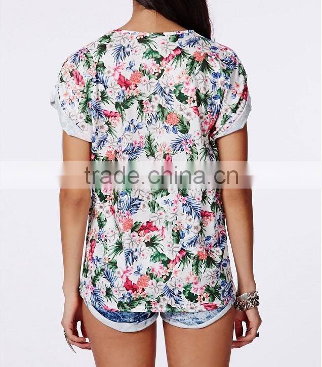 Jersey Fabric Tropical Printing T-shirt Printing