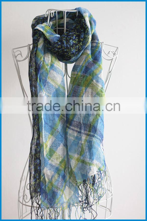 Wholesale new fashion floral and plaid printing scarf for dubai