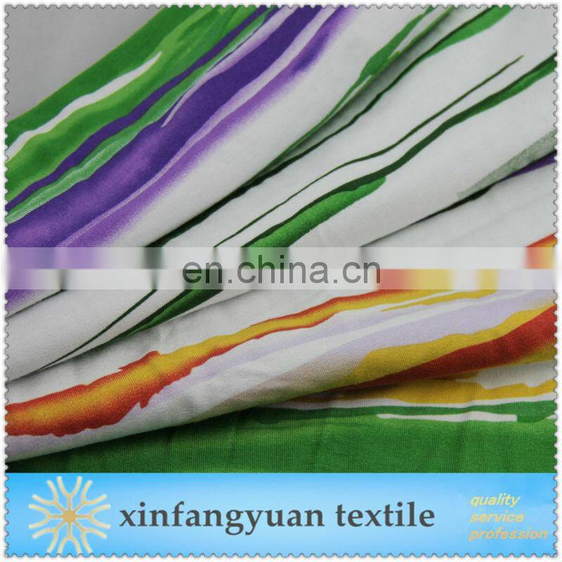colorful printed knitted fabric 100 viscose fabric