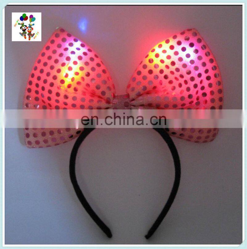 Cute Costume Party Fancy LED Flash Minnie Mouse Pink Bow Headbands HPC-0712