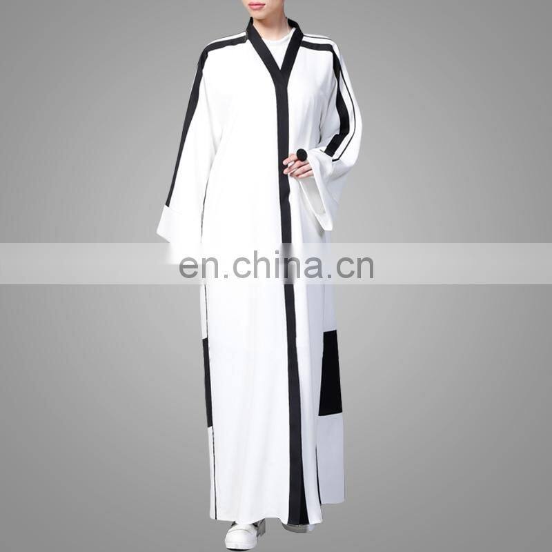 2017 New Design Women White Muslim Abaya Long Casual Ethnic Cardigans