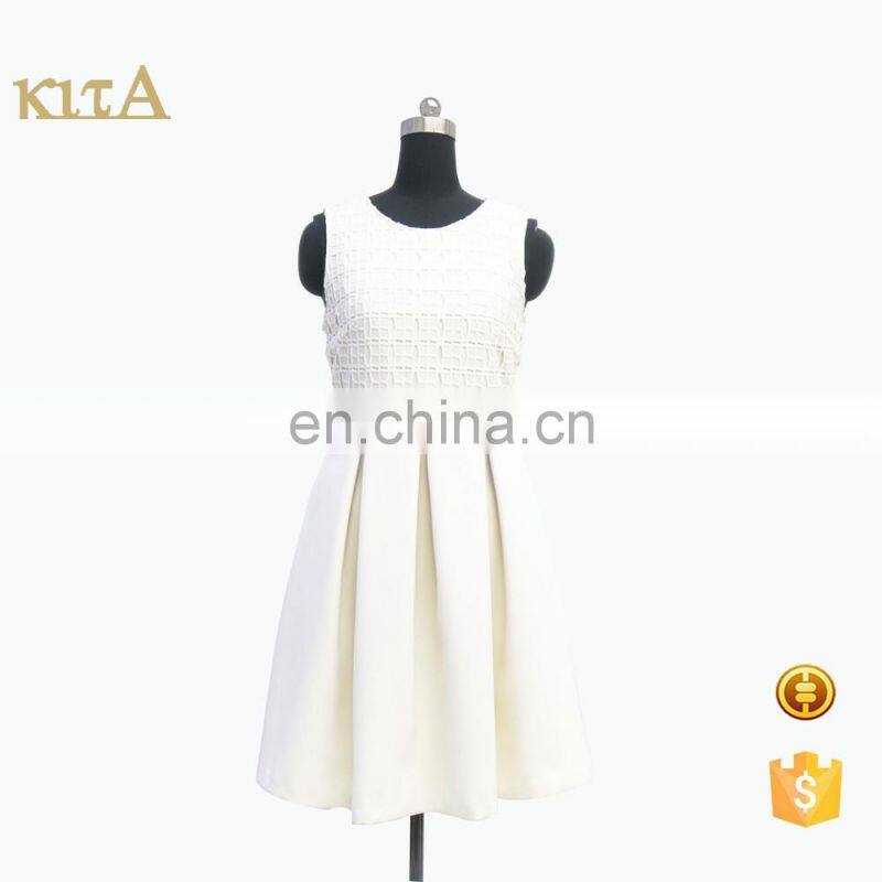 high quality elegant sleeveless pleats lace party long A line dress