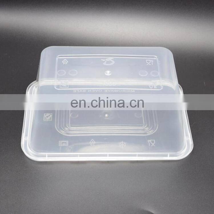 Cheap thick clear microwave oven safe 1000ml disposable PP pp storage box for food
