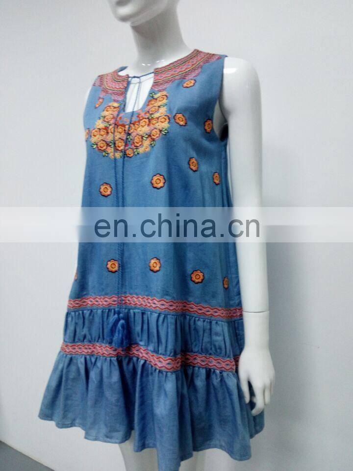 Bandage dress 2017 women dresses model Cowboy ladies dress