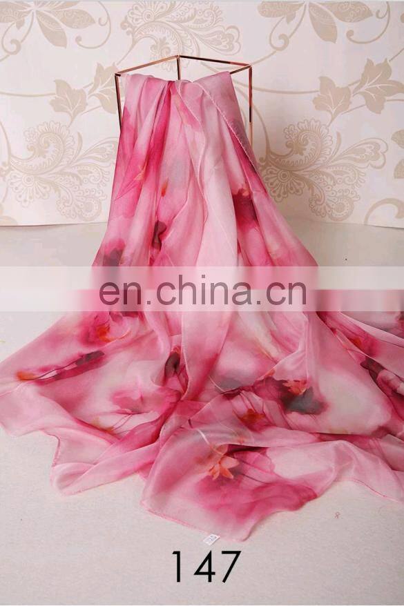 new fashion 100% silk scarf for women lady silk scarf wholesale china