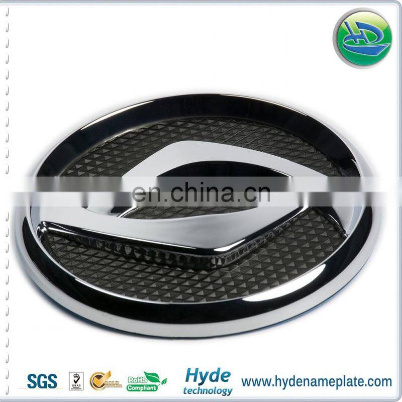 ABS Chromed Round Car Nameplate Badges Emblems, Custom Plastic Car Auto Logo Sticker