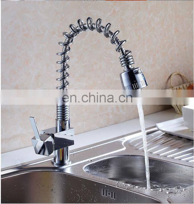Unique Design Deck Mounted Single Handle Pull Out Kitchen Faucet