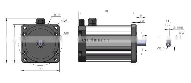 HFM012 220Vac 500W 1500RPM 3.18Nm 2.67Amp B3 B14 B34 B5 BLDC brushless dc motor with controller