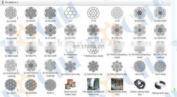 Standard YB/T5197-2005 Diameter 1.8MM-9.75MM Aviation Steel Wire Rope