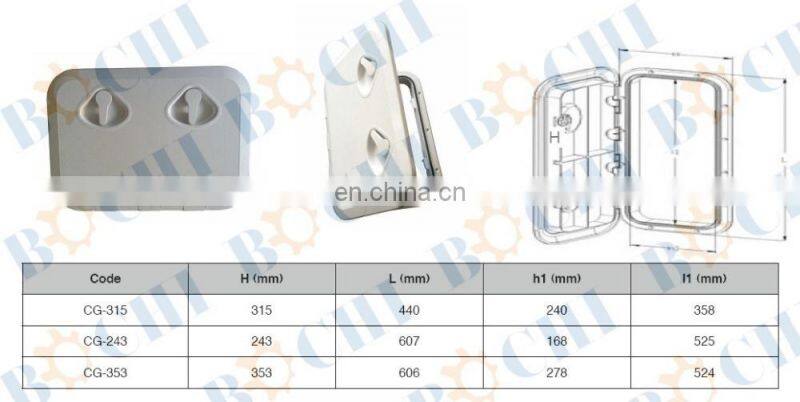 Yacht Customized Retangular Plastic Deck Hatch