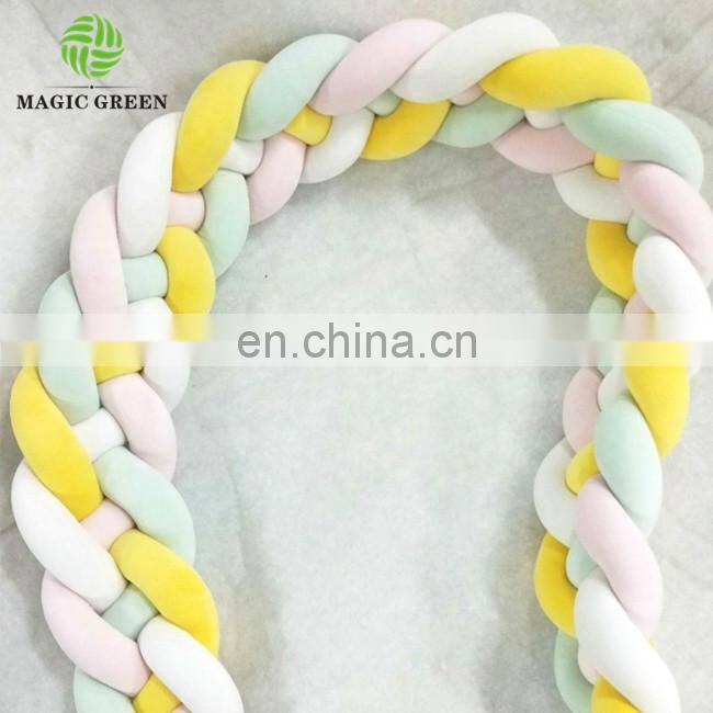 100% polyester tube hollowfiber filled machine washable super soft giant chunky minky hand knit 3D knot cushion pillow baby crib