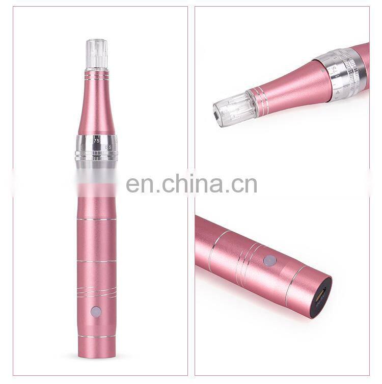 3 Color Derma Pen Electric Machine Five Stage Charging Micro Needle Beauty Instrument