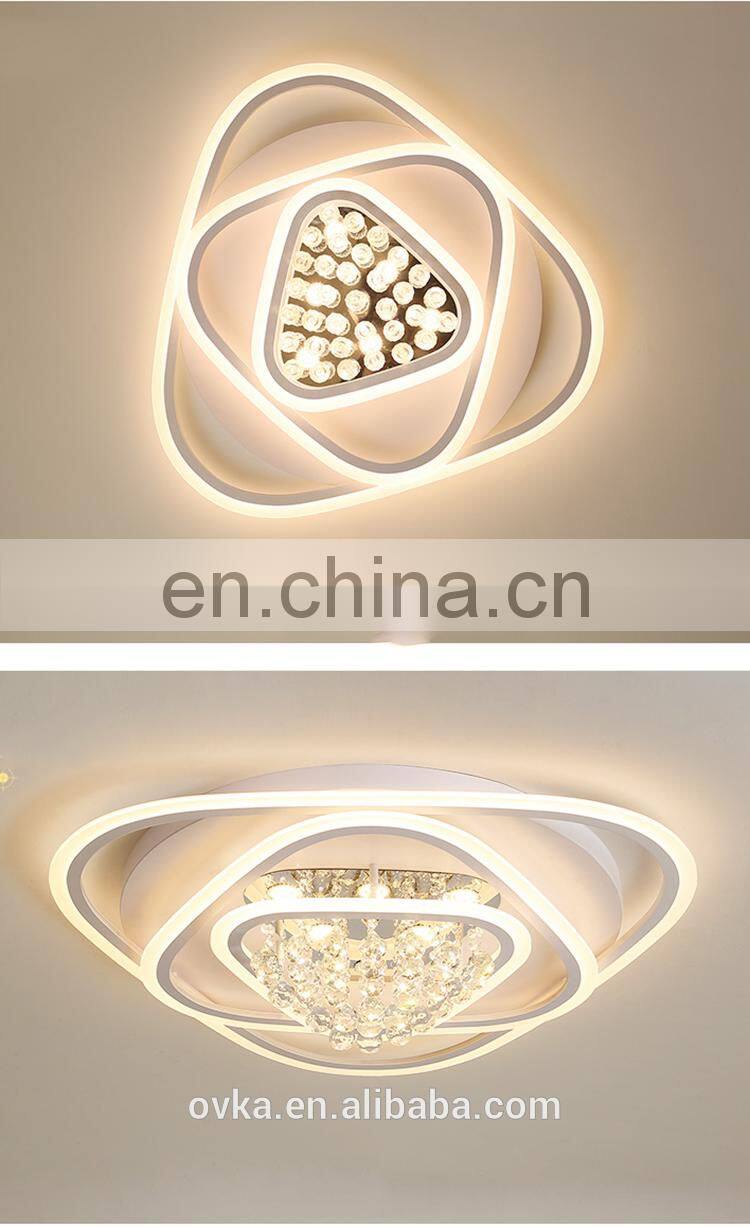 New design modern acrylic hotel dimmable with luxury crystal led ceiling light