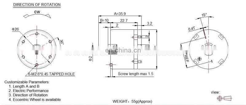33mm High Quality 3v 5v 10v 2100rpm brush dc motor RF-520 for personal care