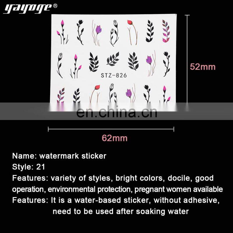 Gel Polish Temporary Tattoo Sticker Body Nail Patch 3D Stickers Art