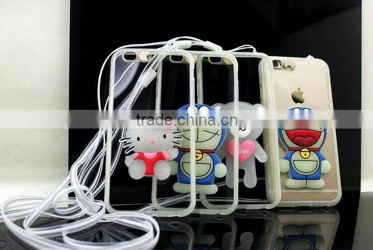 Cartoon luminous protective sleeve, KT cat bells flashing mobile phone shell