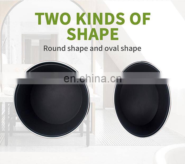 Honeyson hotel room 10L round leather stainless steel waste dust bin