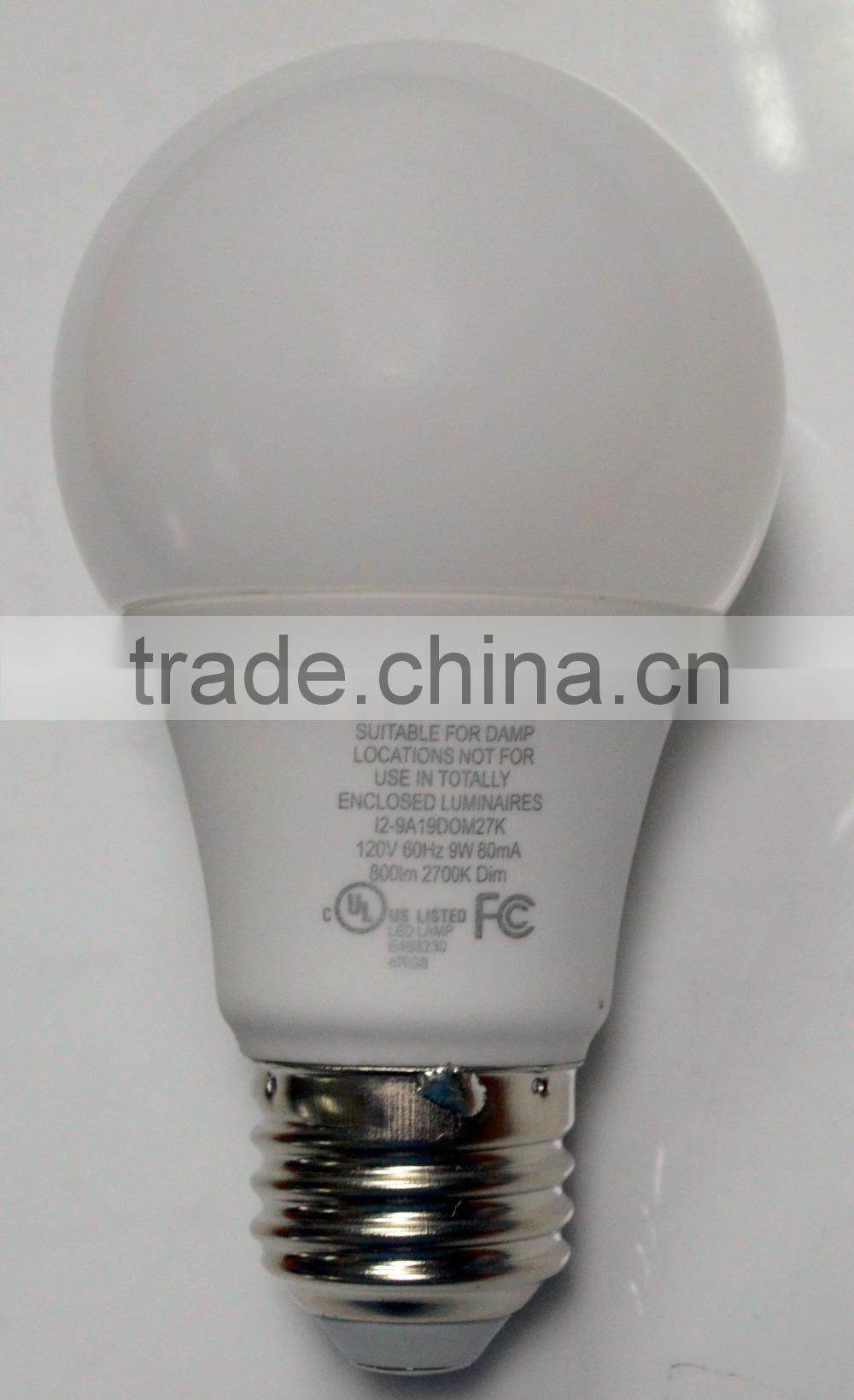 9.5W 800lm 60mm E26 LED Lights A19 Bulb with UL