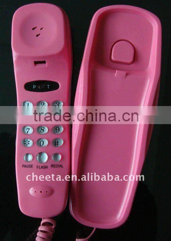 corded slim trimline phone with crystal buttons hotel phone for bathroom