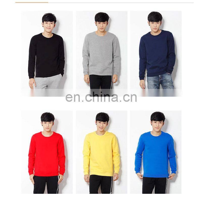 Customized plus velvet men and women casual loose large size solid color round neck sweater