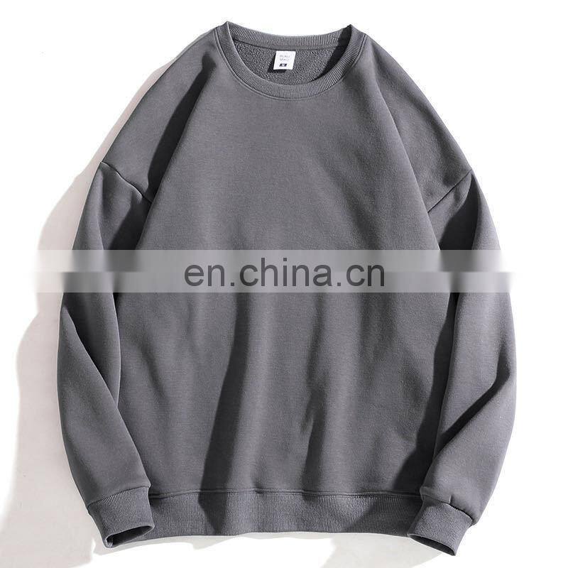 Manufacturer wholesale men's and women's fashion long-sleeved solid color round neck casual sports sweater pullover