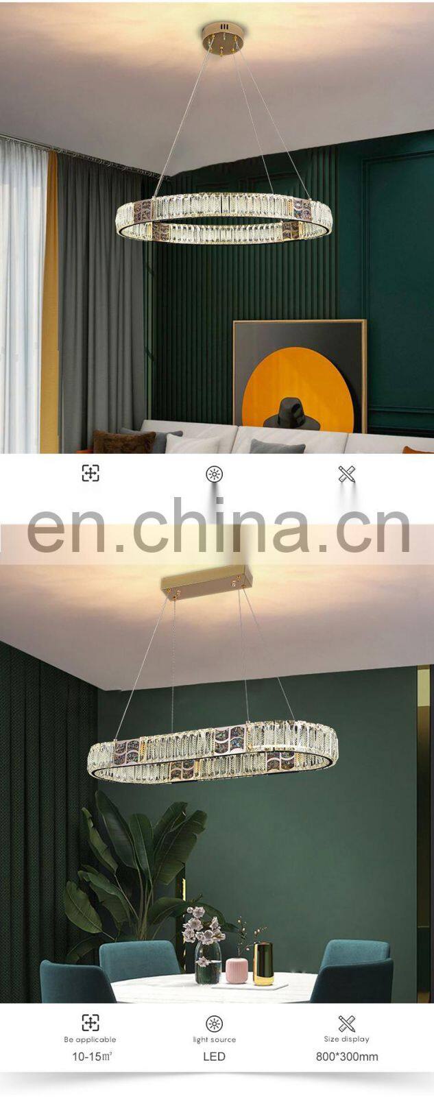 Luxury Style Indoor Decoration Living Room Dining Room LED Crystal Pendant Lamp