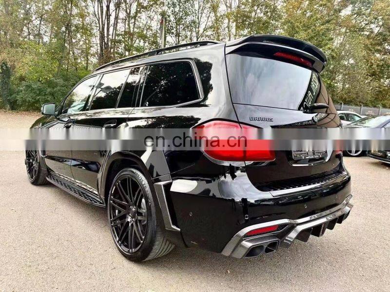Runde Bra-bus Style Carbon Fiber For Mercedes-Benz GLS W166 Body Kit Front Lip Rear Lip Spoiler Headlight Cover Wheel Eyebrow