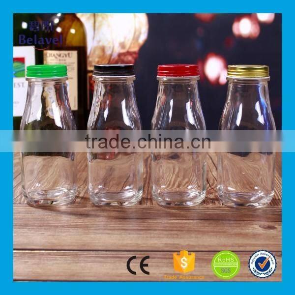 Hot sale 10oz clear beverage bottle glass milk bottle 300ml glass bottle
