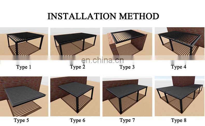 modern outdoor bricoking bioclimatique smart pool retractable pergola-aluminium bioclimatic 5x3 set