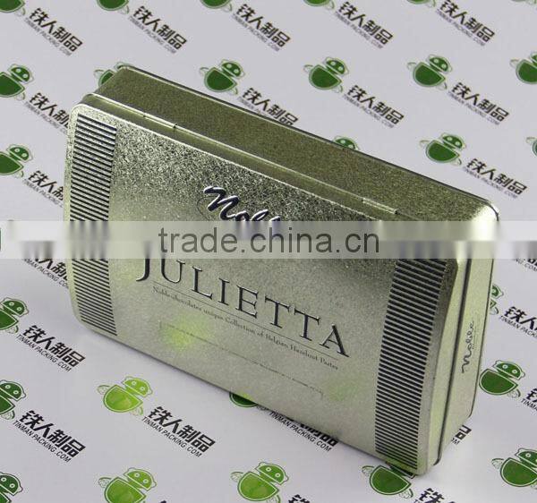 Square Metal Tea Tin Box with hinged