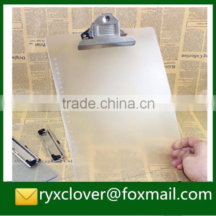 A4 A5 Clear PP plastic writing clipboard made in china