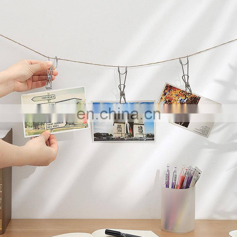Home Storage Rack Laundry Chip Hooks Clothes Pegs Photo Clip Stainless Steel Clothespins Towel Chips Hook Laundry Storage Holder