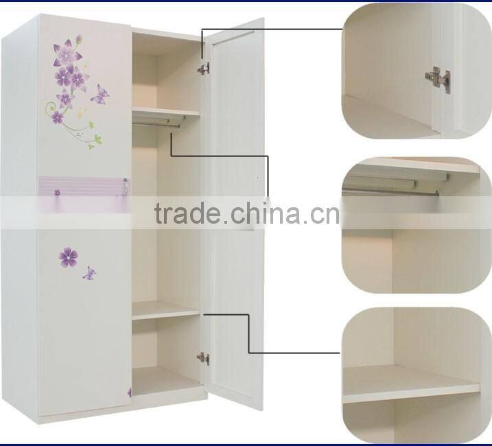 Easy Assembled Hotel Bedroom Set Double Doors Wardrobe Bedroom Furniture Classic Steel Almirah