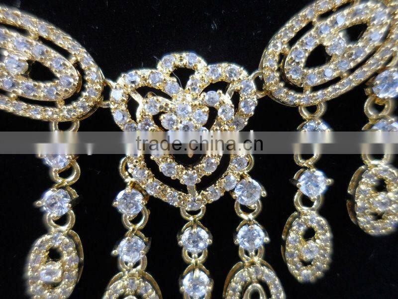 Gold necklace Diamond stones necklace crystal jewelry
