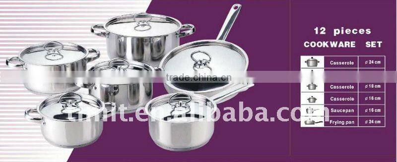 NEW 12pcs stainless steel cookware set
