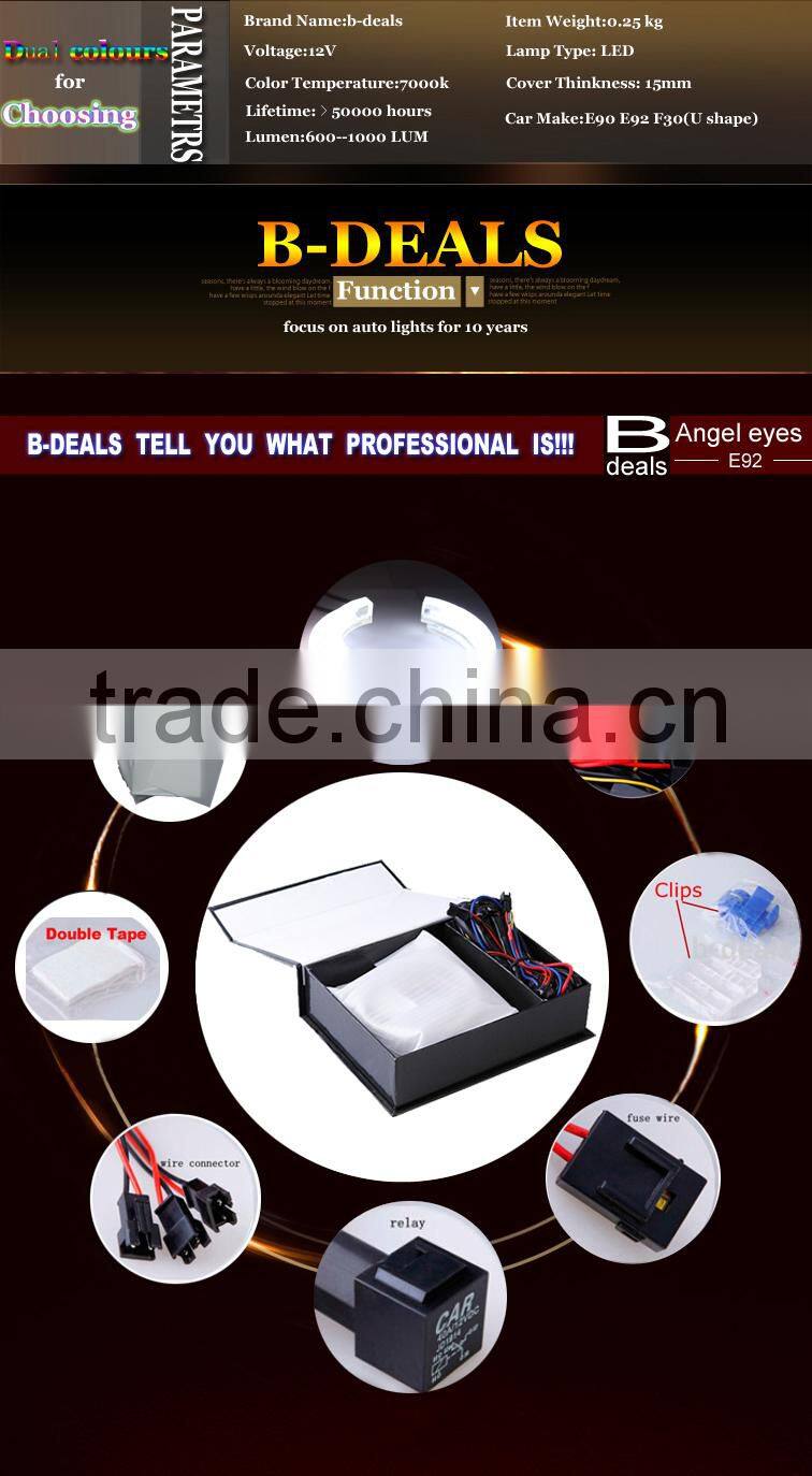 2015 CE certificate hot Selling led car headlights crystal angel eyes for bmw e90