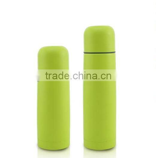 350ml/500ml stainless steel vacuum flask with Pu leather bullet shape thermo flask