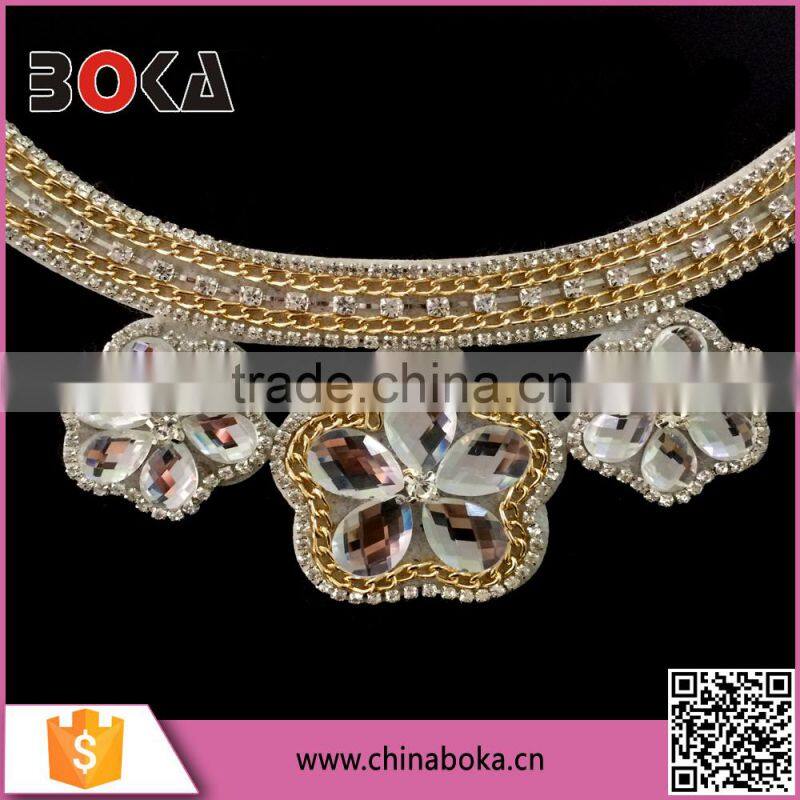 BOKA New Arrival stone flower pattern neckline,embroidery collar