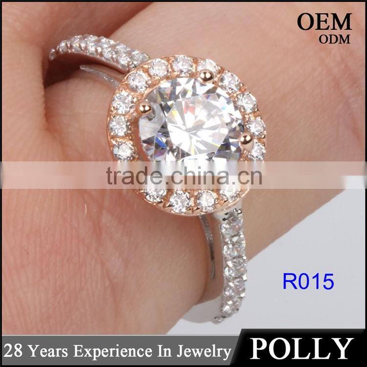 New arriving fashion women rings solid14K gold jewelry AAAAA CZ
