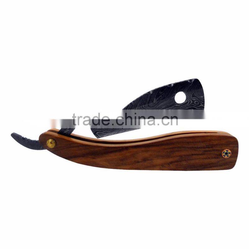 Damascus Solid blade razor (custom handmade)