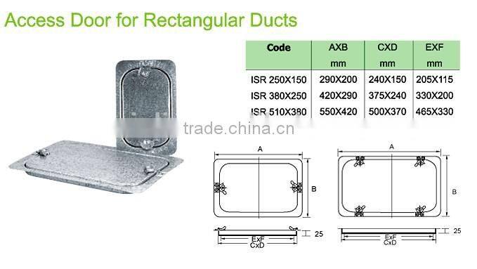 Access door for rectangular ducts