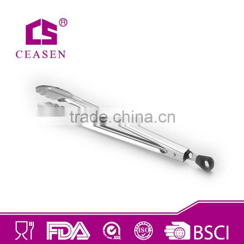 stainless steel fry pan tongs