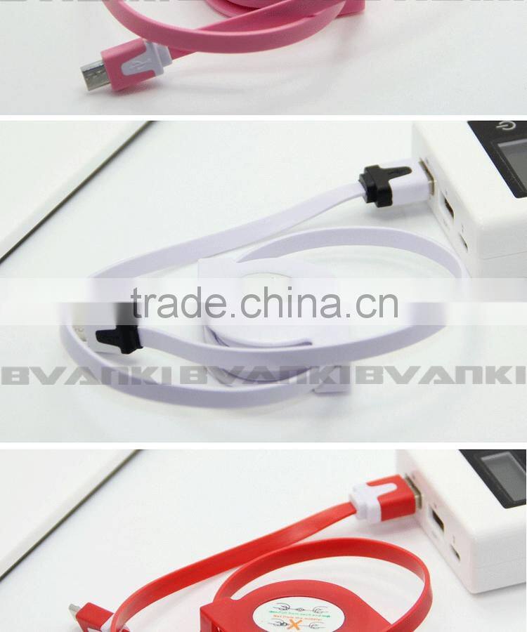 2016 new premium high quality retractable micro usb data cable sync data and charging usb cable for samsung and iPhone 6s/6splus