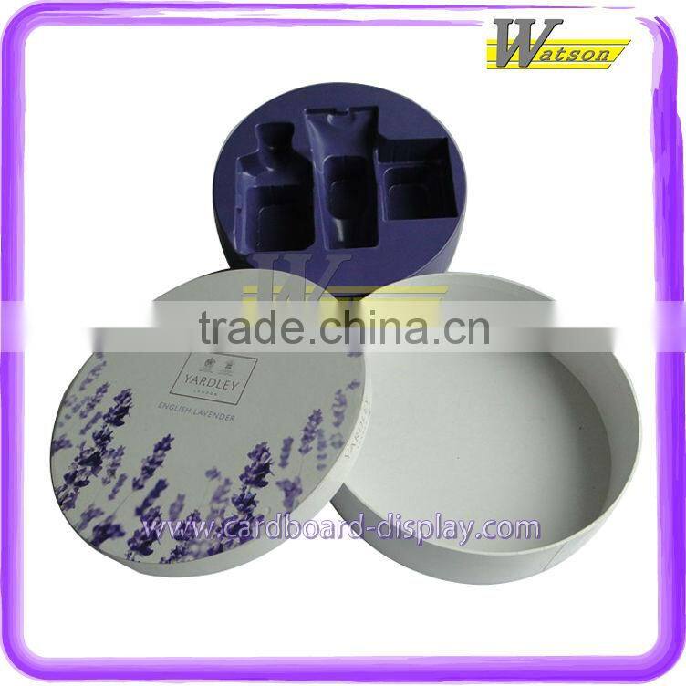 Round Shape Cosmetic Packaging Box for Lavender Powder