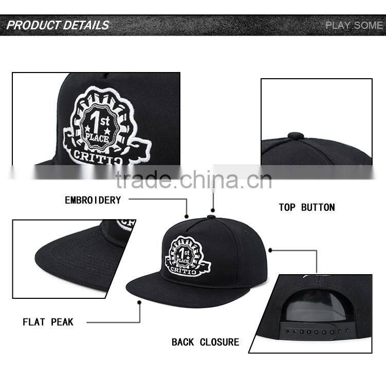 2015 Newest fasion hip pop high quality Custom Embroidery snapback caps