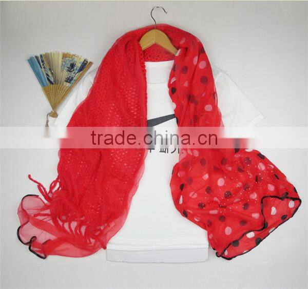 latest design colorful shred knitting scarf for girls