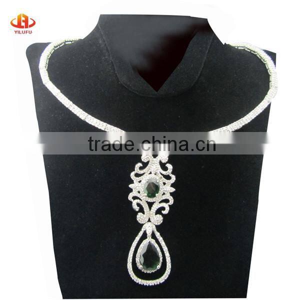 Elegant Silver Crystal Necklace Handmade Jewelry