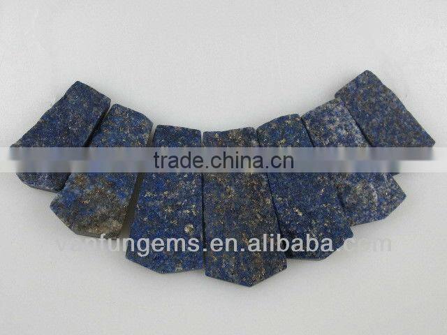 AA grade Lapis rectangle freeform beads for necklace