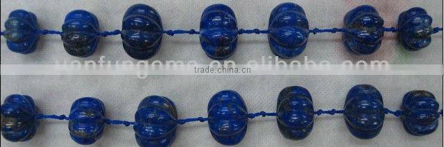 Lapis carved plumkin beads